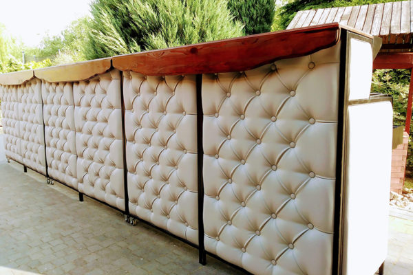 Handcrafted Barstation  #Chesterfield_leather-grey